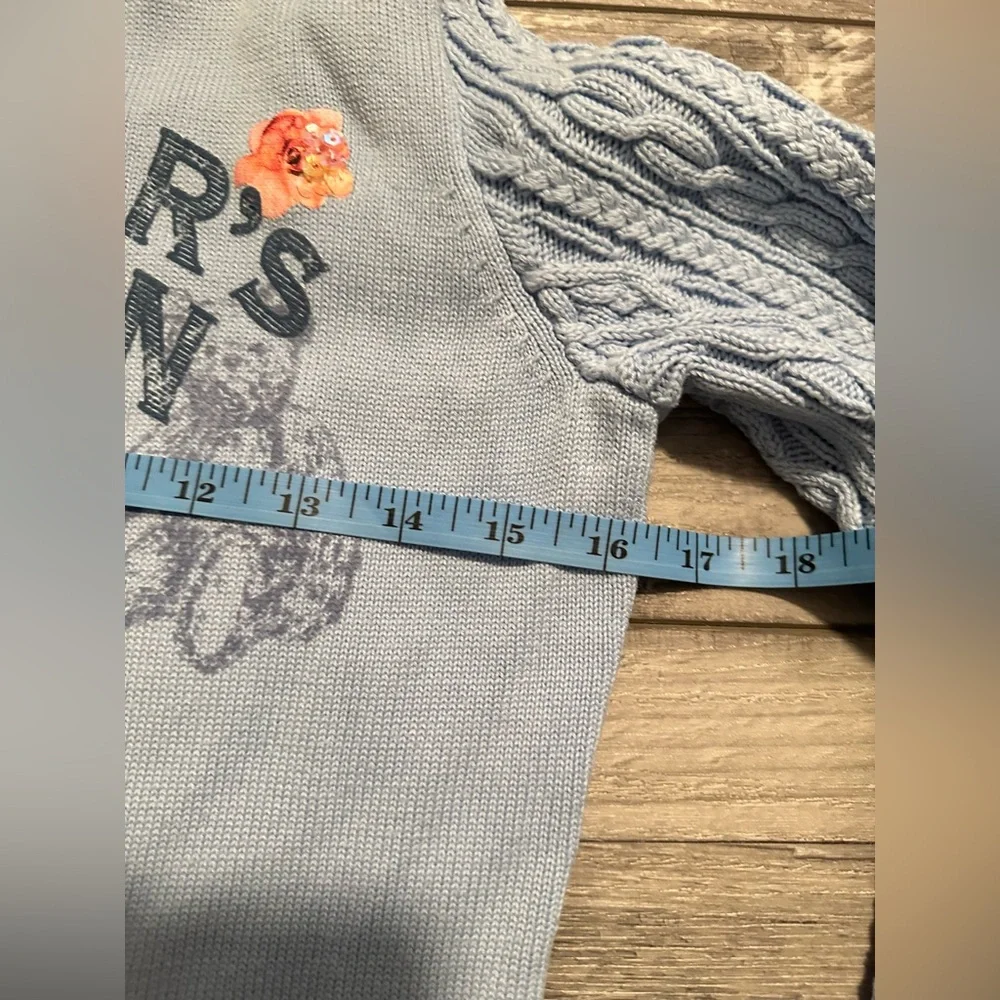 Teenie Weenie Bear Garden Sweet Floral 1902‎ Knitted Blue Sweater Cotton Size M